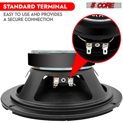 5Core 8 Inch Midrange Door Speaker 500W Subwoofer w Aluminum Bullet 8Ω