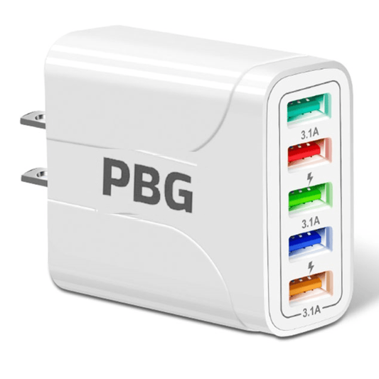 2 Pack of 5 Port Wall Charger Charge 5 Devices at Once!
